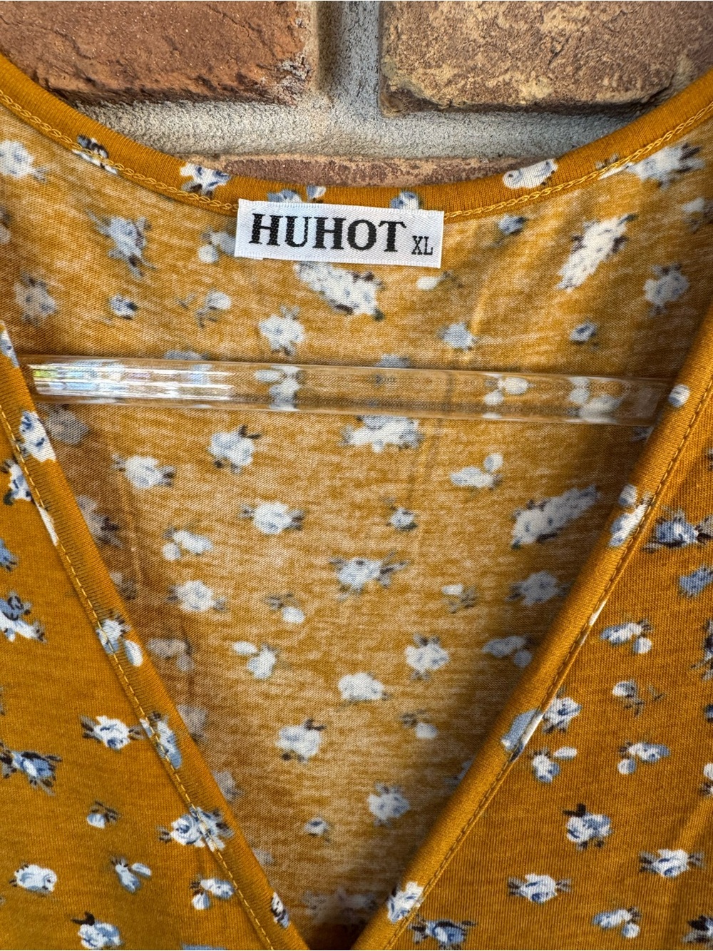 Women’s Floral Mustard Wrap Maxi Dress - Picture 2 of 7